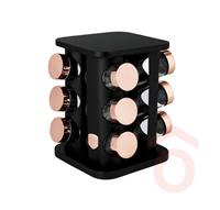 Fűszertartó forgó 13 részes fekete arany BH/8559