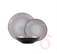 Étkészlet 18r. (6mély 6lapos 6dessz) fekete taupe BH/10002