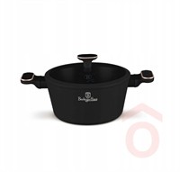 Lábas alu 24cm 4,3l üveg fedővel fekete arany BH/8358