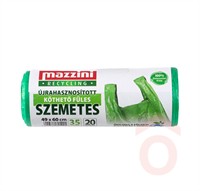 Szemeteszsák 49x60cm 35l 20db rec. köt.fül zöld Mazz