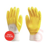 Nitril kesztyű mártott sárga gumis mandzsetta ecol. XXL 9321