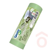 Szemeteszsák 60x70cm 15my PLA lebomló 60l 10db Glos