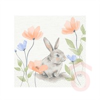 Duni szalvéta papír 33x33cm 1/4 3r. 50db Bunny Bloom 210196