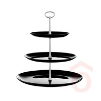 Kínálótál Valencia 3 emeletes fekete üveg 19153