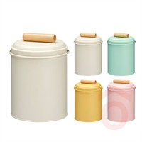 Tárolóedény fém 13,5x13,5x20cm pasztell színek C80654470 kpn