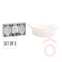 Sütőtál füllel 3db fehér 14x8,5x4 cm 798000090 kpn