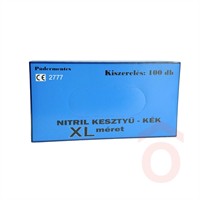 Nitril kesztyű kék "XL" púdermentes 100db 17321