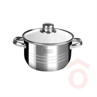 Lábas rozsdamentes 5,5 liter 24cm + üveg fedő 10345