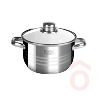 Lábas rozsdamentes 7 liter 26cm + üveg fedő 10346