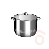 Fazék rozsdamentes 24cm+üveg fedő 9l. 10340
