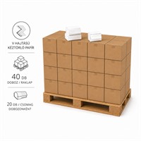 Kéztörlő "V" 2r.x16g 20x150lap 21,5x21,5cm 100% cel 34114
