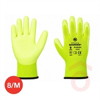 Kesztyű poliészter PU tenyérmártott sárga  "8/M" SF0031-8