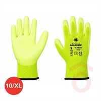 Kesztyű poliészter PU tenyérmártott sárga "10/XL" SF0031-10