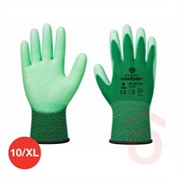 Kesztyű poliészter PU tenyérmártott zöld "10/XL" SF0034-10