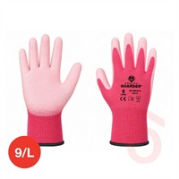 Kesztyű poliészter PU tenyérmártott pink  "9/L" SF0030-9
