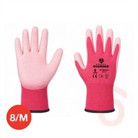 Kesztyű poliészter PU tenyérmártott pink  "8/M" SF0030-8