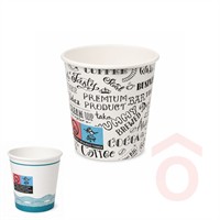 Pohár papír   1dl 50db 62mm fehér nyomdázott (PAP/PE) 14652