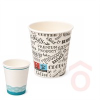 Pohár papír  2dl 50db 80mm fehér nyomdázott PAP/PE 14653