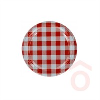 Befőttes üveg tető  82mm piros kockás  (720ml üveghez) 88354