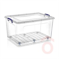Tároló doboz 80l műanyag + tető 683x475x355mm 30168 DÜ28