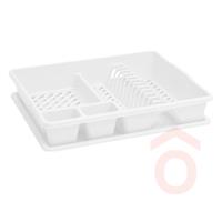 Edényszárító műanyag + tálca 13401 fehér CU106