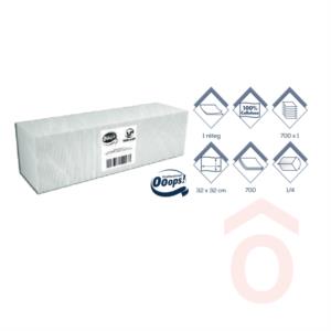 Szalvéta papír 33x33cm 1/4 1r. 700db fehér gasztro