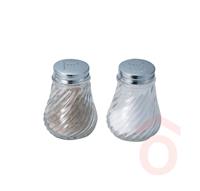 Só és bors szóró üveg fém tetővel 2db bordás 31100023