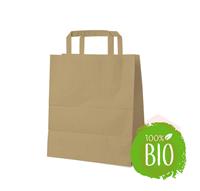 Papírtáska barna 22x10x28cm 50db lebomló BIO 47420