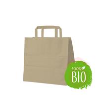 Papírtáska barna 26x17x25cm 50db lebomló BIO 47426