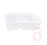 Szögletes alj 630ml  6/4 osztott PP fehér 50db CDP86100 ex.
