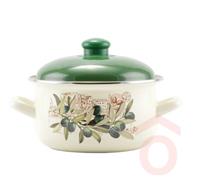 Lábas  6l fedővel zománcozott oliva 24cm 14830 PHome