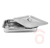 Tepsi 37x28x5,5cm rm. grillráccsal fedővel 12702 PHome